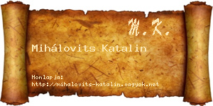 Mihálovits Katalin névjegykártya